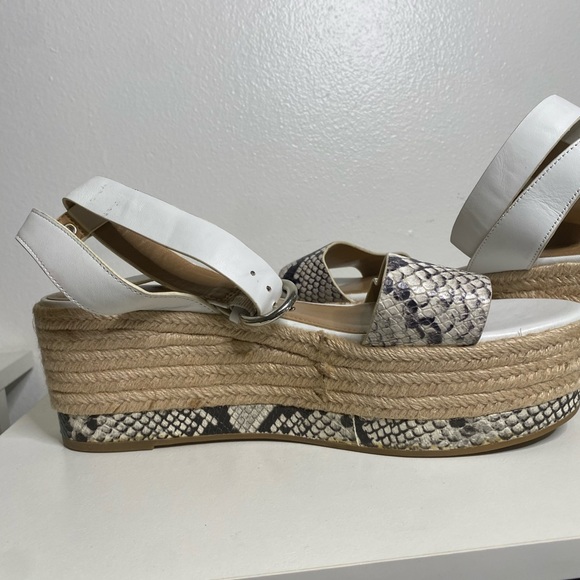 🍄 Marc Fisher Women Gigli Black White Snake Print Espadrille Sandal Siz… - Picture 13 of 13